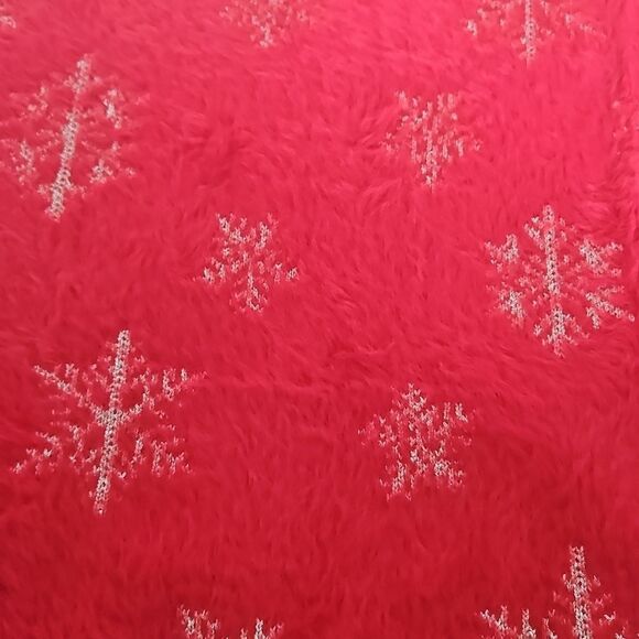 Torrid Eyelash Lurex Crew Pullover Sweater With Snowflake Red & Silver 1X 14-16 - Picture 14 of 16